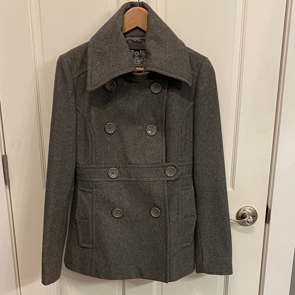 Esprit Jackets & Blazers - Women’s Esprit Gray/Charcoal Double-Breasted Pea Coat - Size Small